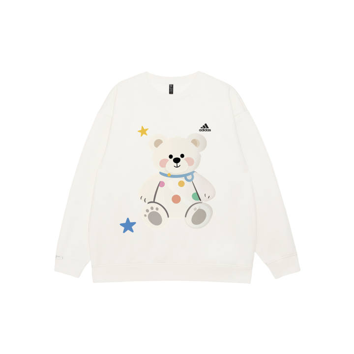 Adidas Adidas LABEL Sweatshirts Unisex White Crew Neck Moderate Regular