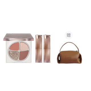 Joocyee JIAOSE Lipstick Eye Shadow Combination Makeup Sets Matte Mist Complexion Three Piece Set+Brown Handbag