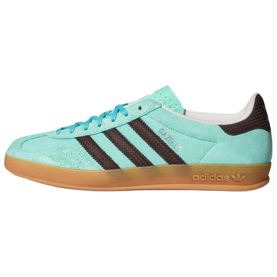 Adidas Originals GAZELLE INDOOR Leather German Army Trainers Unisex Simple Green Brown