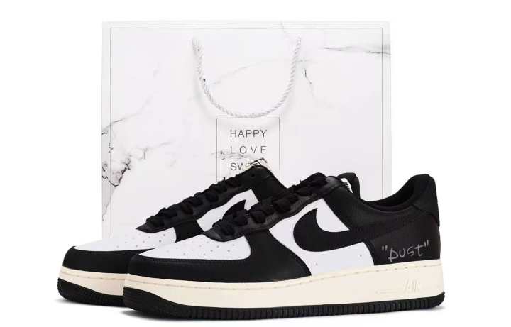Nike Nike Air Force 1 Coverage Breathable Slip Resistant Low top Skateboard Shoes Unisex White Black