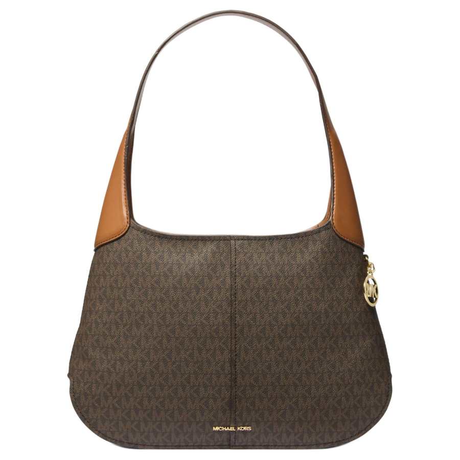 MICHAEL KORS Artificial Leather Shoulder Bag Large Women's Dark Brown & Acorn Brown