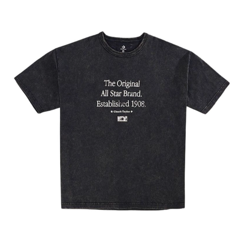 Converse Converse T Shirts Men's Black Crew Neck Moderate