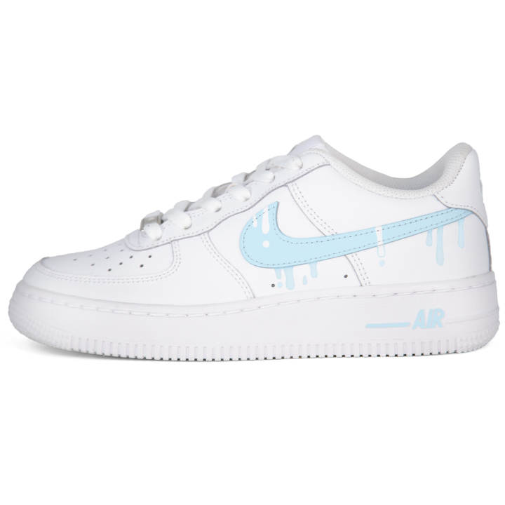 Nike Nike Air Force 1 White Air Force 1, Blue Cookie Minimalist Style Abrasion Resistant Low top Skateboard Shoes Unisex