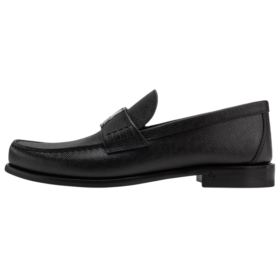 LOUIS VUITTON Major Leather Loafers Men's Black