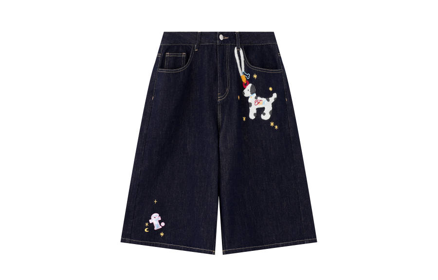 F426 Denim Shorts Unisex Moderate Straight Fit Pants