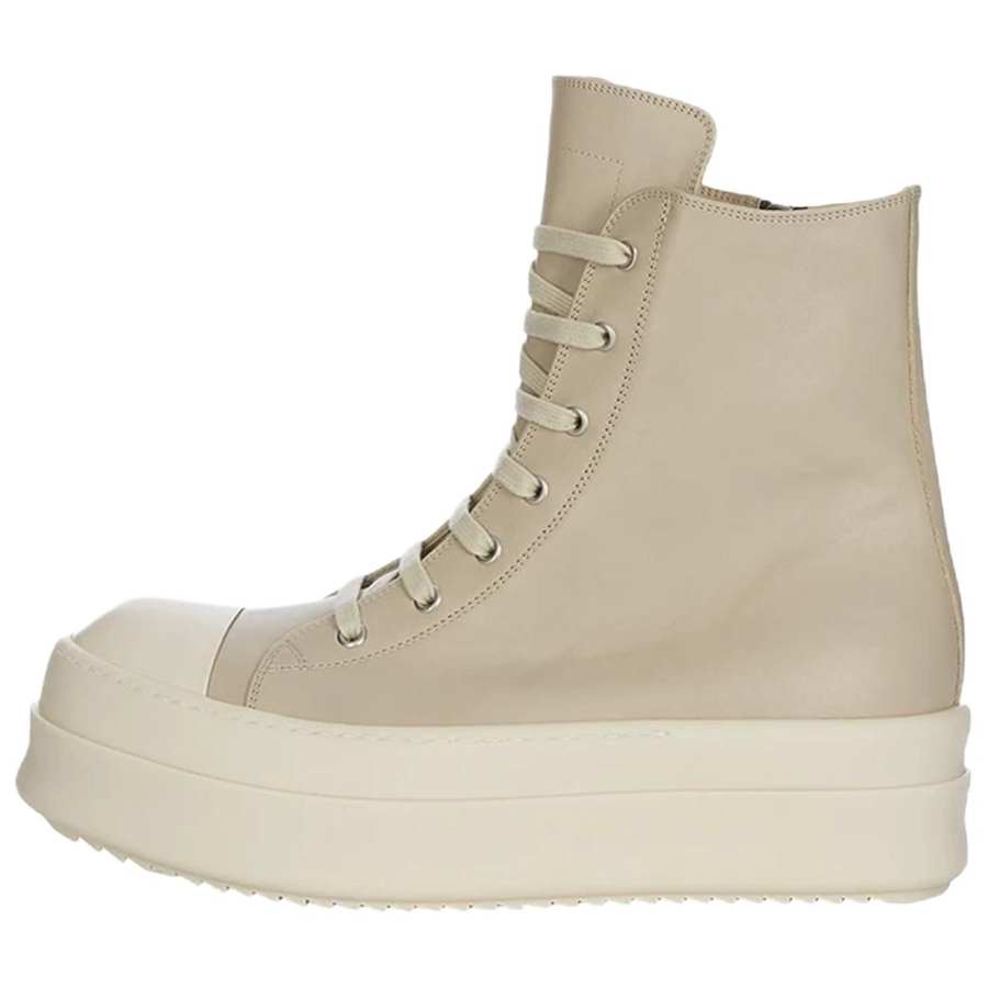 RICK OWENS RICK OWENS/RO Cow Leather High top Skateboard Shoes Men's Sand