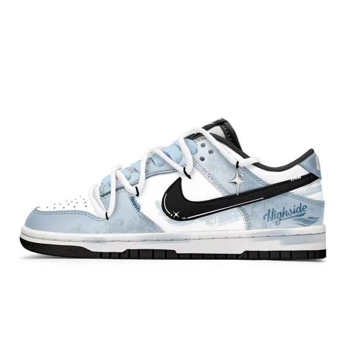 Nike Nike Dunk Gray Island Starry Sky Abrasion Resistant Low top Skateboard Shoes Unisex Blue