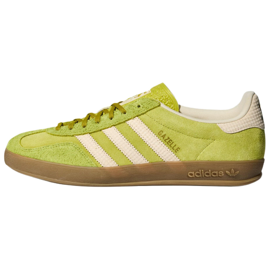 Adidas Originals GAZELLE INDOOR Leather German Army Trainers Unisex Grass Green Rice