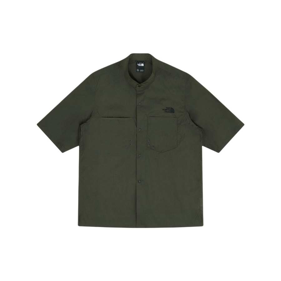 THE NORTH FACE Shirts Men's 21L/Ebony Green Stand Collar Moderate