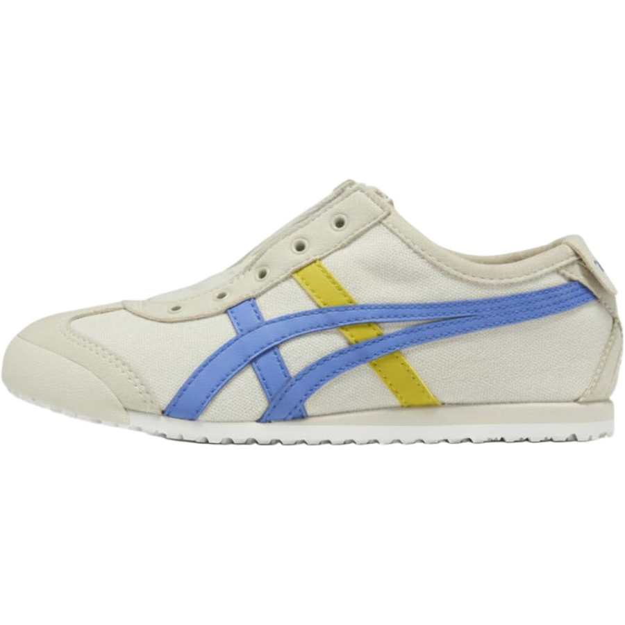 Onitsuka Tiger MEXICO 66 SLIP on Fabric Comfortable Low top Kids Lifestyle Shoes Blue Gray Kids'