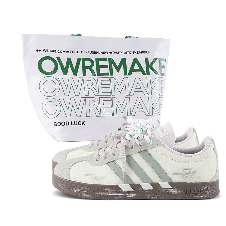 Adidas Adidas VL COURT 2.0 Cushioning Abrasion Resistant Cushioning, Wear Resistant Low top Skateboard Shoes Unisex Green Gray