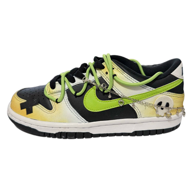Nike Nike Dunk Pineapple Juice Leather Low top Kids' Skateboarding Shoes Yellow White Green Teenagers