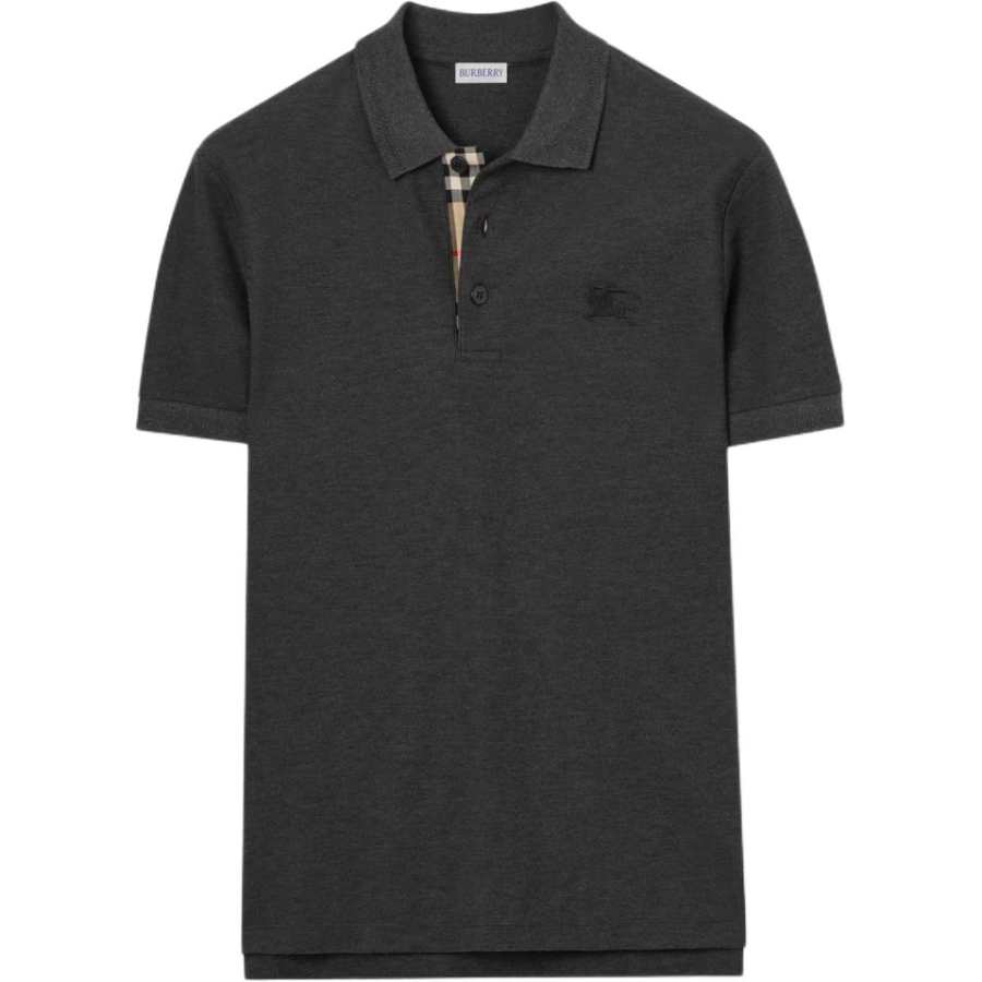 Burberry SS26 Polo Shirt Slim Fit Men's Charcoal Gray