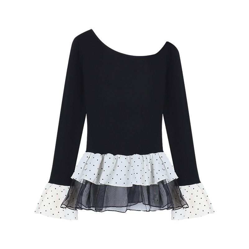 JBBCN T Shirts Women's Black Asymmetrical Collar