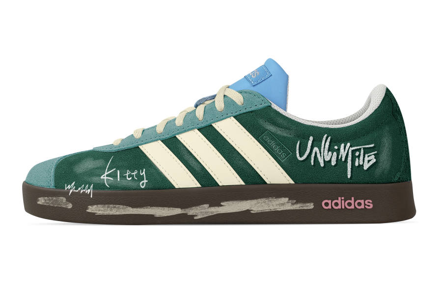 Adidas Custom Adidas VL COURT 2.0 Boundless Green Wilderness Low top German Army Trainers Unisex Green