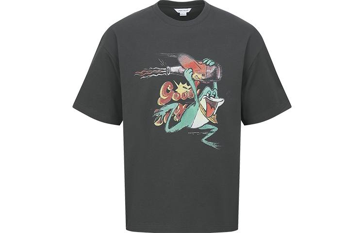 URBAN REVIVO T Shirts Men's Cool Gray Crew Neck