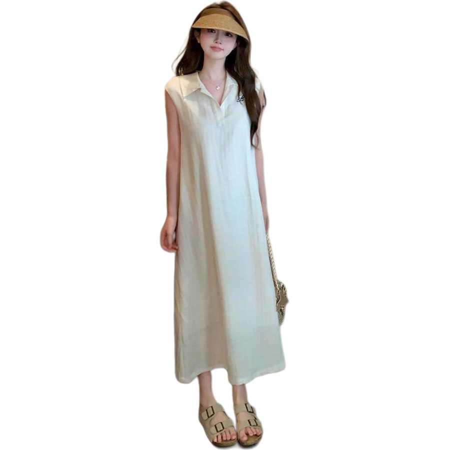 JBBCN Sleeveless Dresses Women's Image Color Polo Collar Thin Long