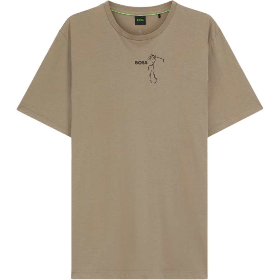 HUGO BOSS T Shirts Men's Brown Crew Neck Moderate Straight Fit