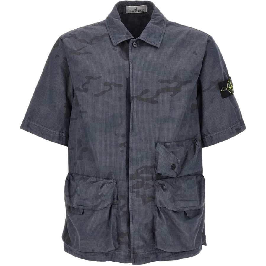 STONE ISLAND Shirts Men's Blue Lapel Moderate