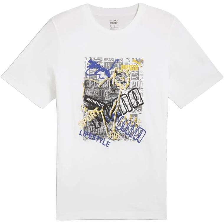 PUMA T Shirts Men's White Crew Neck