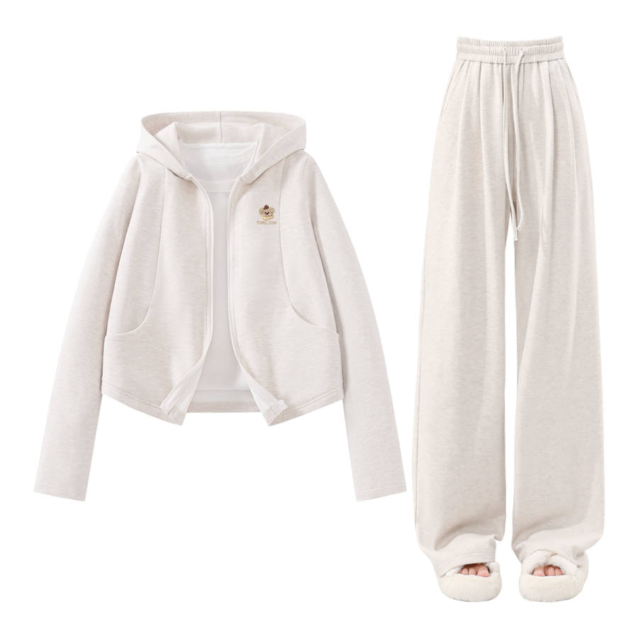 Tonlion Sweatshirt Sets Women's Hooded Moderate