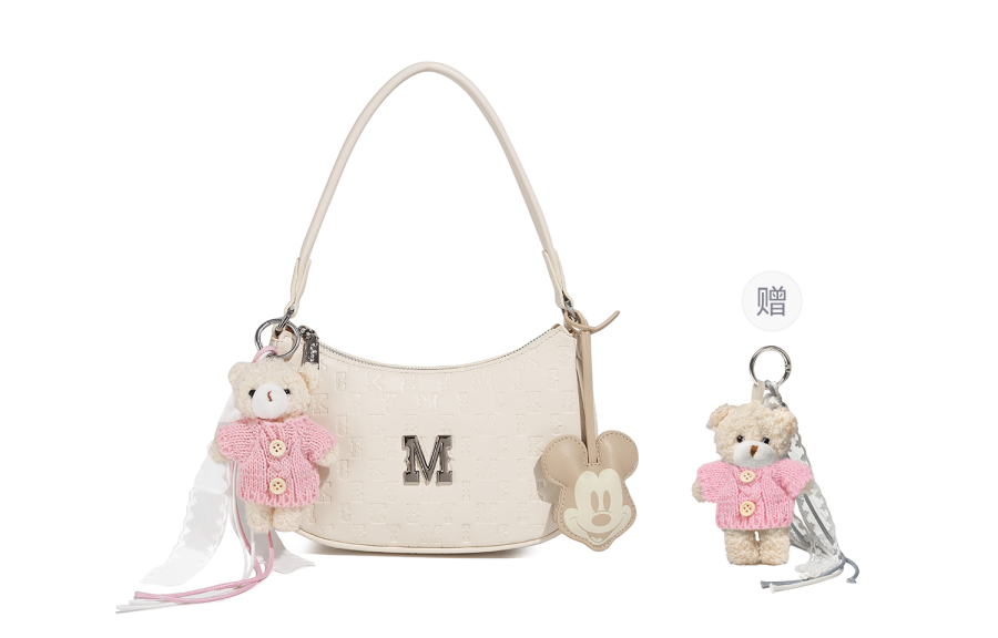 Disney Mickey Mouse Pu Shoulder Bag Regular Women's Cream White