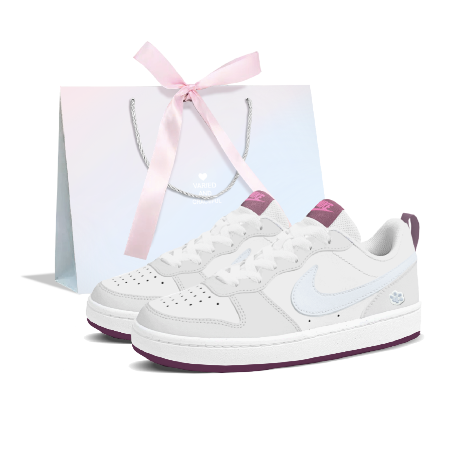 Nike Nike Court Borough Salt White Soda Lightweight Breathable Low top Skateboard Shoes Women's Blue White Gray