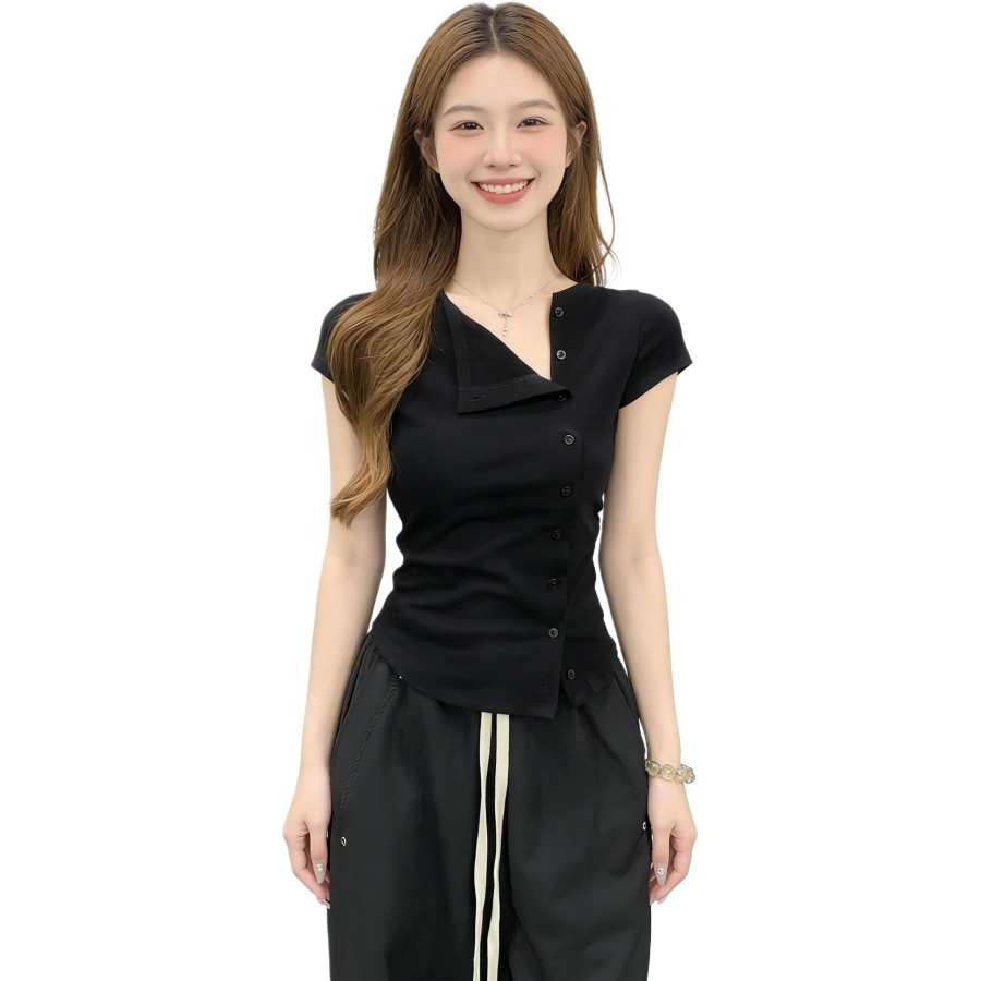 VENICEW T Shirts Women's Lapel