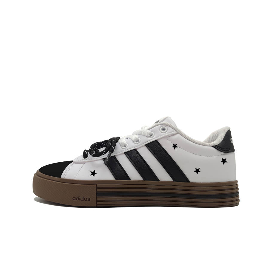 Adidas Adidas Daily 4.0 Black Star Color Block Height Increasing Abrasion Resistant Low top Skateboard Shoes Unisex