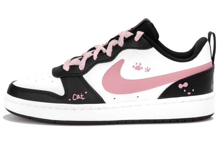Nike Nike Court Borough 2 Skateboard Shoes White Pink Black Teenagers