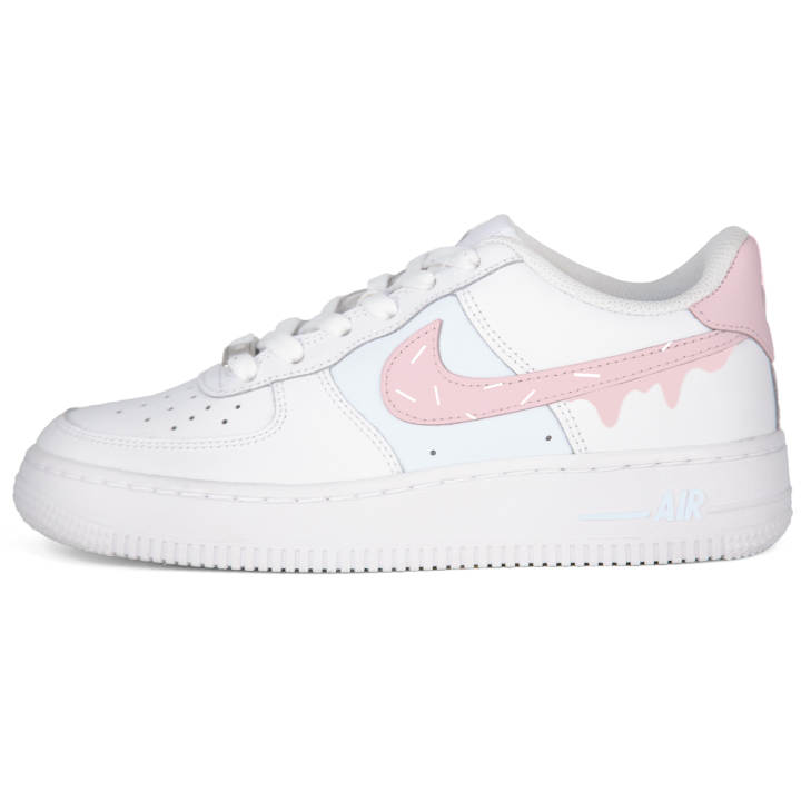 Nike Nike Air Force 1 White Air Force 1, Strawberry Minimalist Style Abrasion Resistant Low top Skateboard Shoes Unisex