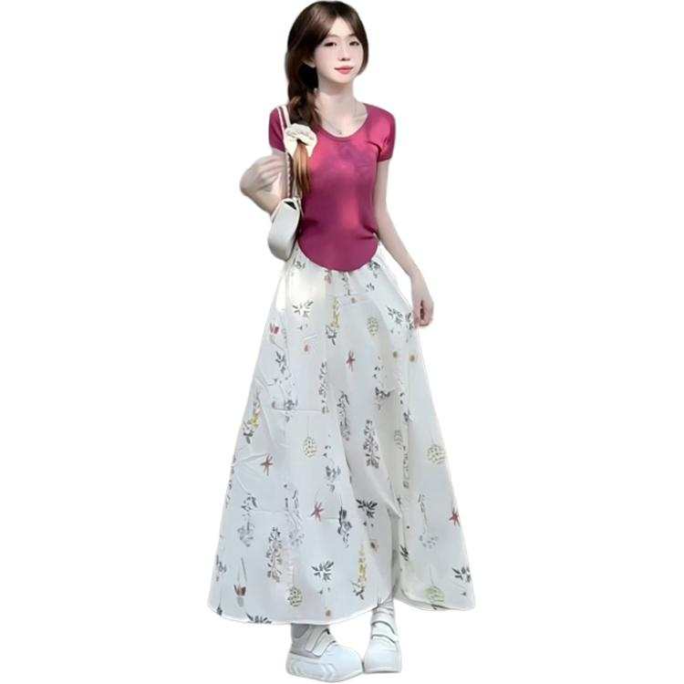 JBBCN Two Piece Skirt Sets Women's Crew Neck Moderate Long