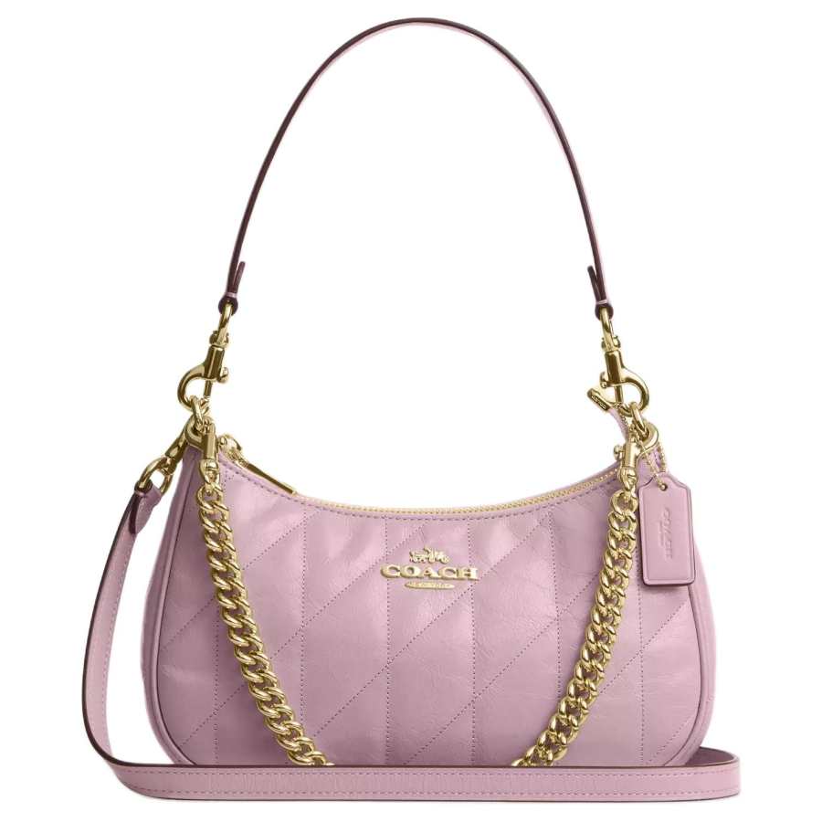 COACH Teri Leather Crossbody Bag, Shoulder Bag Medium Women's Carnation Color