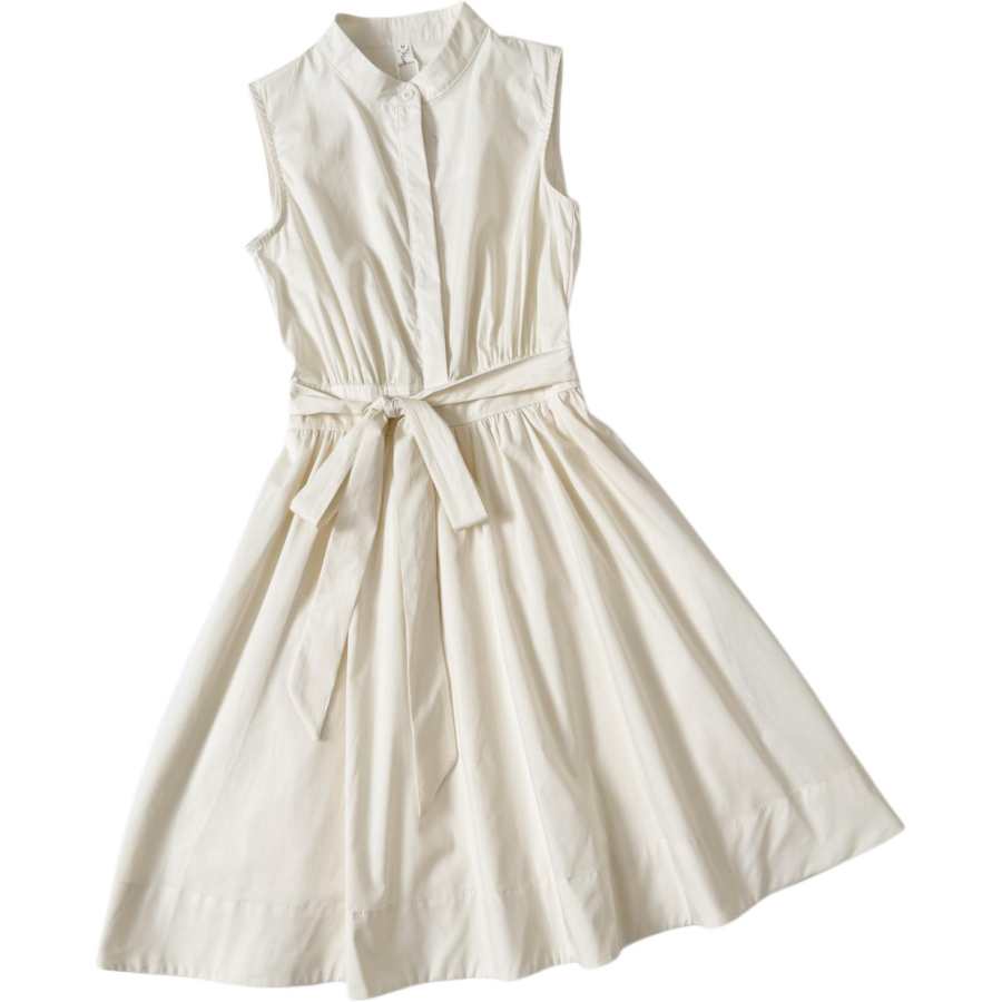 JBBCN Sleeveless Dresses Women's Apricot Stand Collar Thin Short