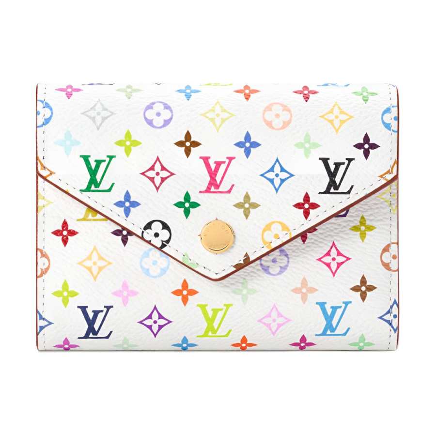 LOUIS VUITTON Takashi Murakami Collaboration Victorine Coated Canvas Wallet Women's White