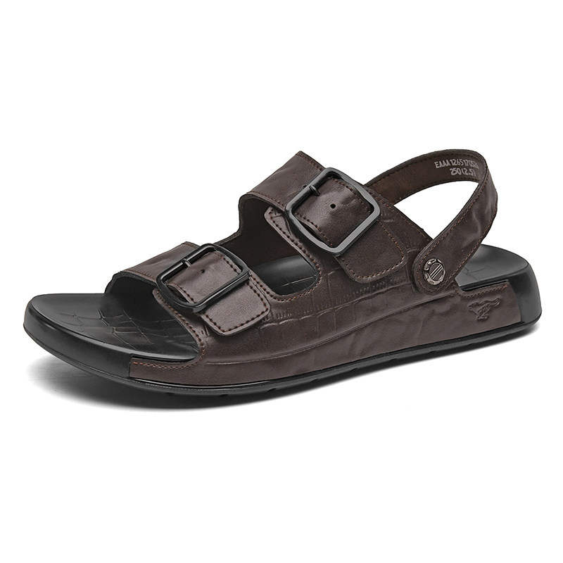 SEPTWOLVES SEPTWOLVES Top Grain Cow Leather Beach Sandals Men's