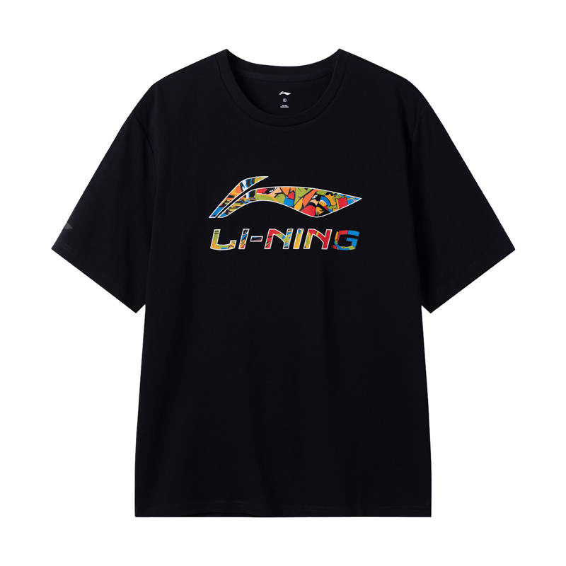 Li-Ning Li Ning T Shirts Men's Black Crew Neck