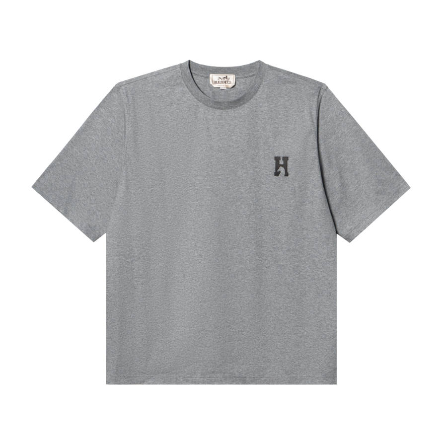 HERMES HERMES T Shirts Men's Gray Crew Neck Moderate