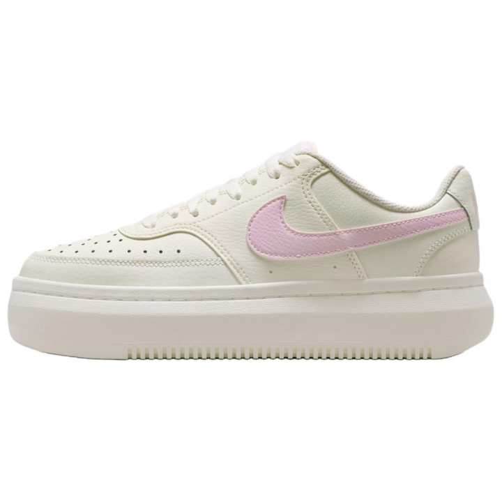 Nike Nike Court Vision Alta Breathable Height Increasing Skateboard Shoes Women's Beige White Pink