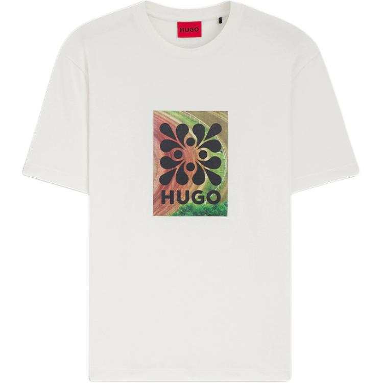 HUGO BOSS T Shirts Men's White Crew Neck Moderate Straight Fit