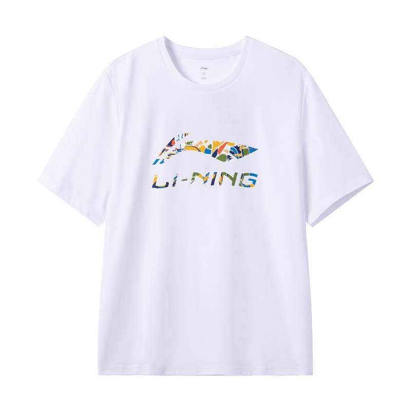 Li-Ning Li Ning T Shirts Men's White Crew Neck