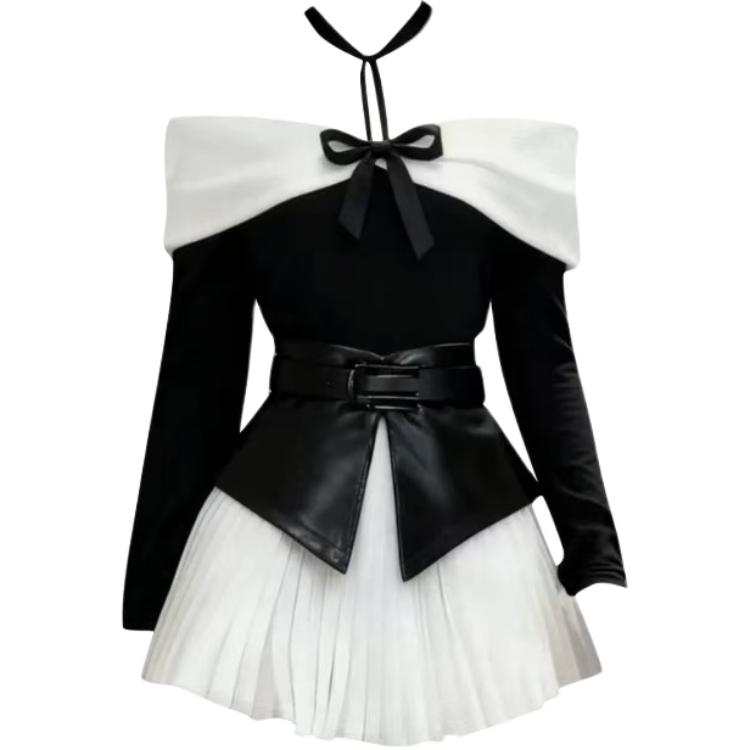 JBBCN Two Piece Skirt Sets Women's Boat Neck Thin Short