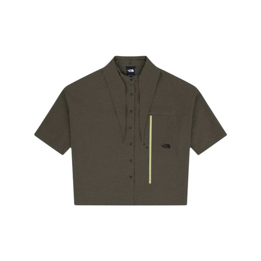 THE NORTH FACE Shirts Women's 21L/Ebony Green Stand Collar Moderate