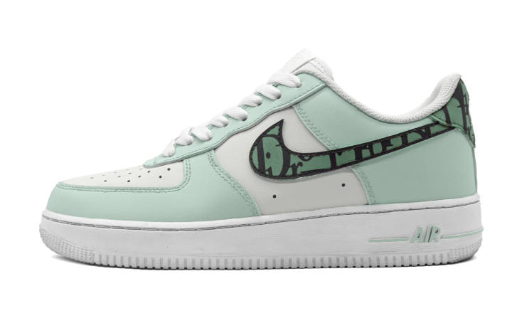 Nike Nike Air Force 1 Mint Leather Abrasion Resistant Slip Resistant Low top Skateboard Shoes Men's White Green