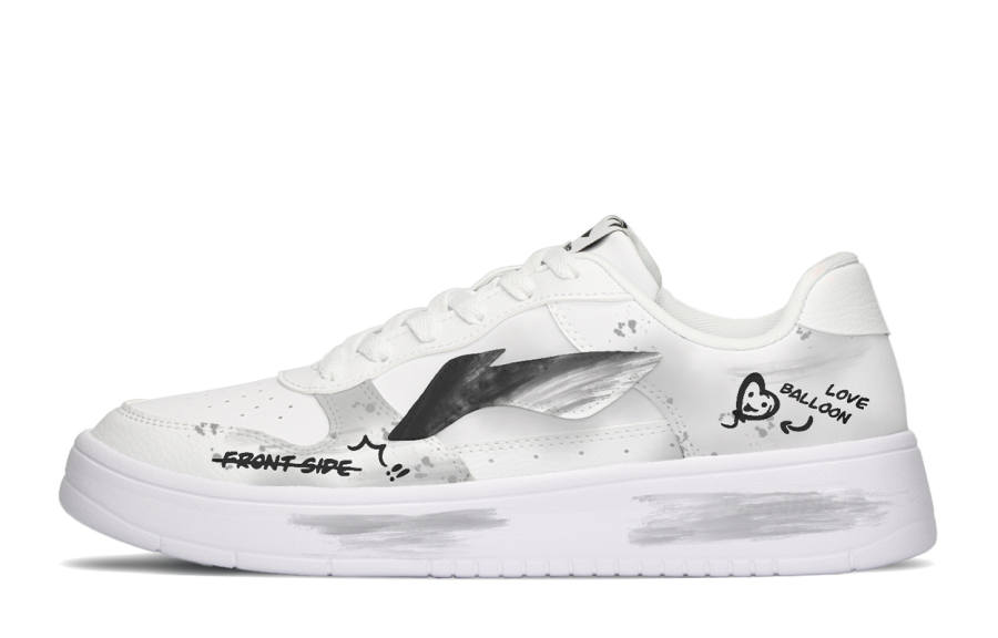 Li-Ning Li Ning Floating Boat Starry Night Abrasion Resistant Slip Resistant Low top Skateboard Shoes Men's Black White Gray