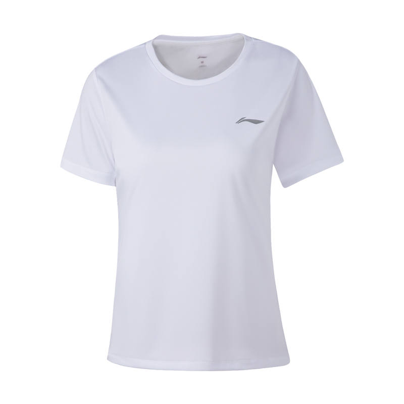 Li-Ning Li Ning T Shirts Women's White Crew Neck