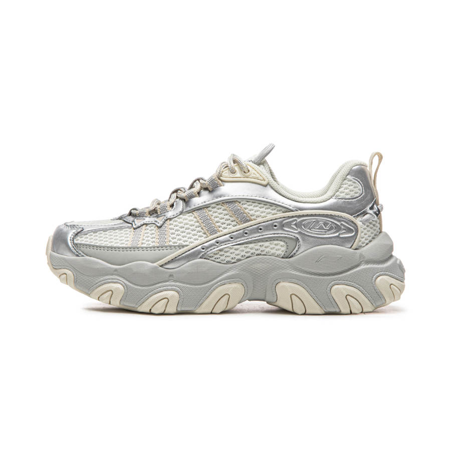 Li-Ning Li Ning Cat Paw Lite3 Cushioning Slip Resistant Abrasion Resistant Breathable Low top Casual Shoes Women's White Silver