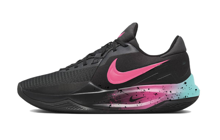 Nike Nike Precision 6 Tide Fabric Abrasion Resistant Slip Resistant Low top Basketball Shoes Men's Black Pink