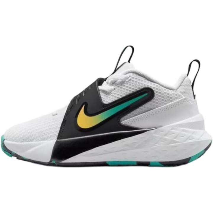 Nike Nike Team Hustle D 12 Low top Basketball Shoes Black White Green Kids'