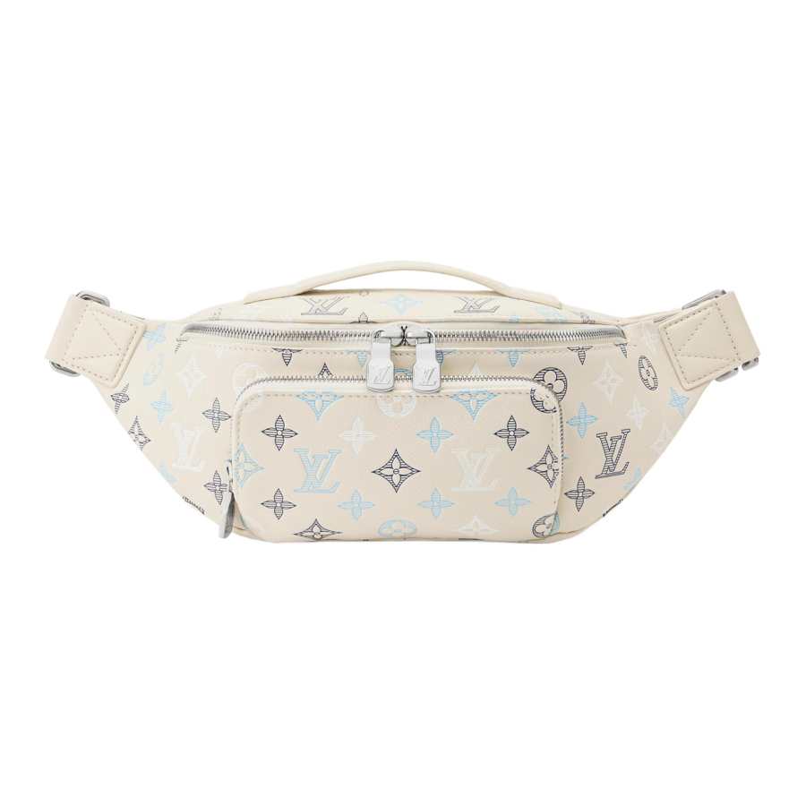 LOUIS VUITTON RUSH Monogram Shadow Cow Leather Fanny Pack Men's White